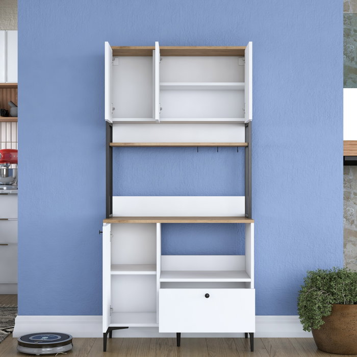 Hanah Home Gabinete Multipropósito Blanco y Nuez